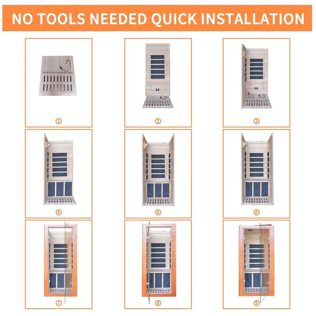Home Sauna Far Infrared Mini Low-EMF Single Indoor Wooden Canadian Hemlock Sauna,1200W Dry Saunas for Home, with Bluetooth Player,Digital Homsido
