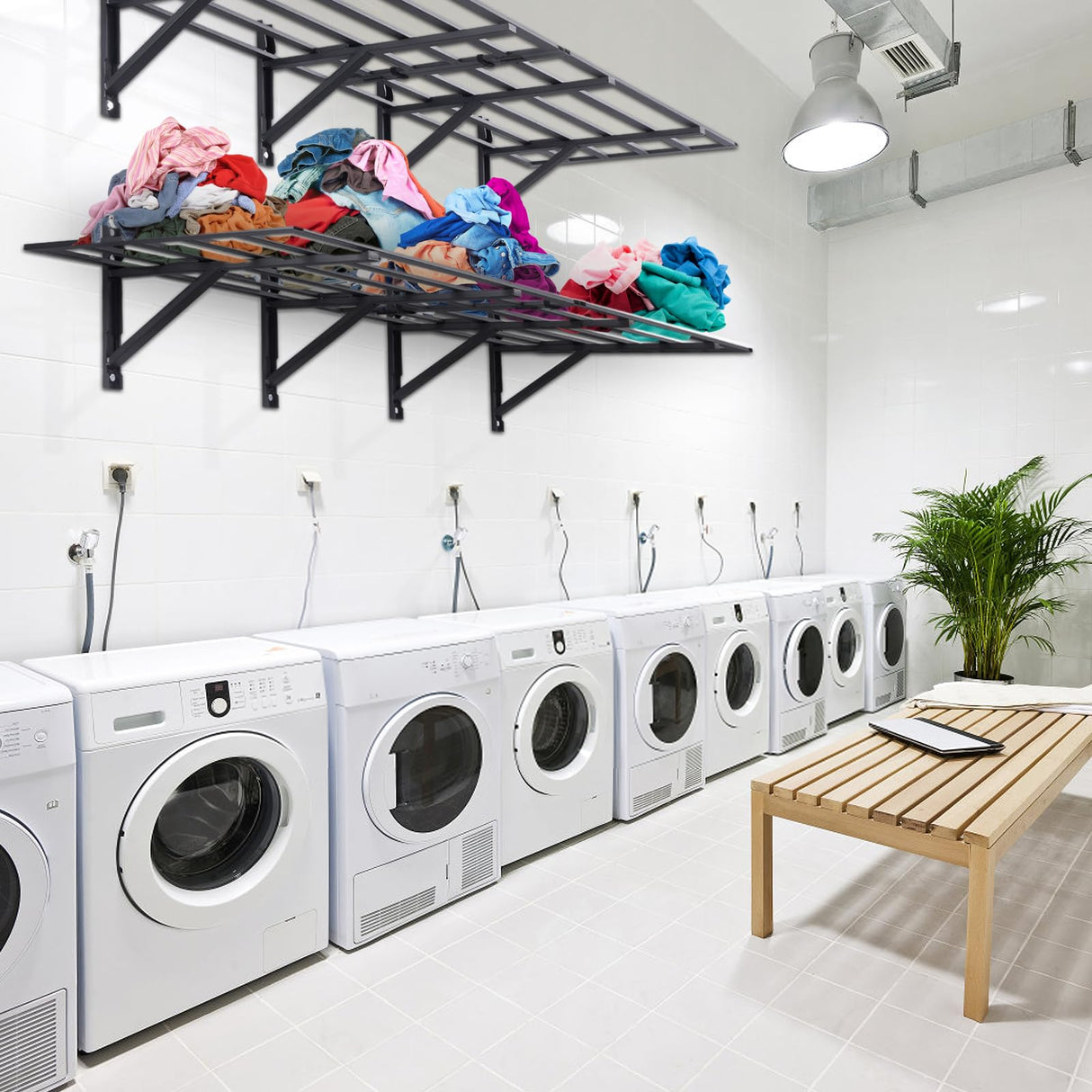 VEVOR Garage Shelving Wall Mounted, 2 x 6 ft Heavy Duty Garage Wall Shelves, 1600 lbs Load Capacity Garage Storage Rack Floating Shelves, 2 Pack, VEVOR