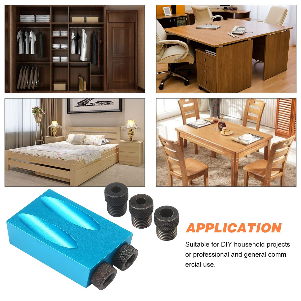 15Pcs Pocket Hole Jig, 15 Degree Dowel Drill Joinery Kit Hole Screw Jig with 6/8/10mm Drive Adapter for Woodworking Angle Drilling Holes, Angle Hovico