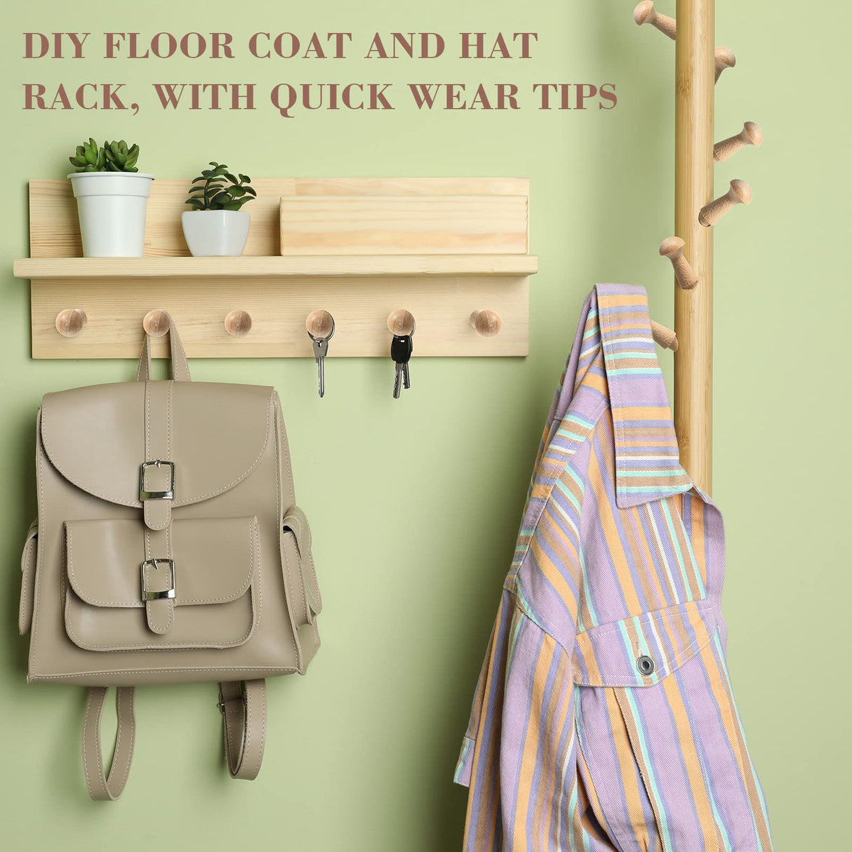 50 Pcs Mini Shaker Pegs Wooden Hooks Wall Mounted, Smooth Texture Wood Pegs for Hanging Coat Hat Towel Clothes Wall Organizing Supplies, 0.98 x 0.43 Yinkin