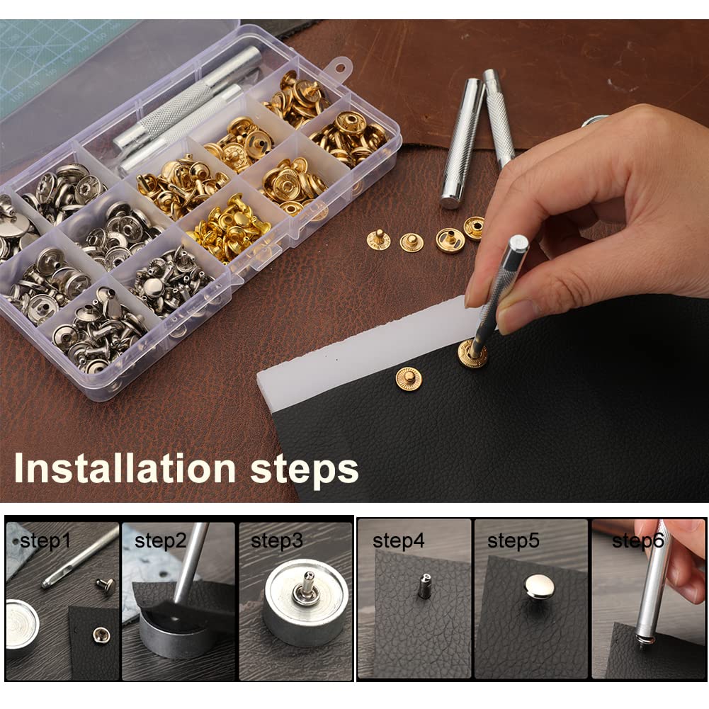 BUTUZE 440Pcs The Most Complete Leather Working Tool Set Punch Cutter Tools, Letter and Number Stamp Set, Stamping Set, Leather Apron, Tanned Leather BUTUZE