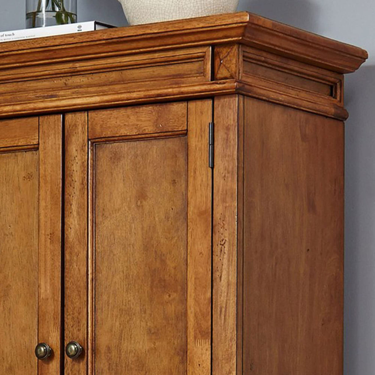 Homestyles Storage Pantry with Drawer and Adjustable Shelves 72 Inches High by 30 Inches Wide Distressed Oak homestyles