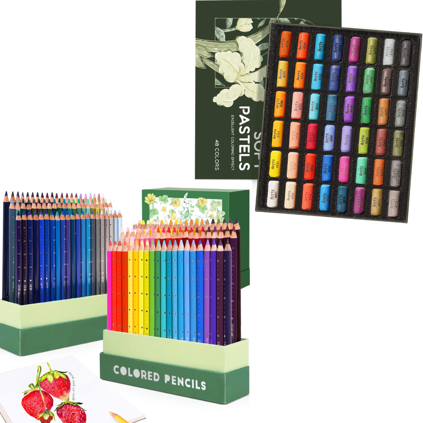 Arrtx Colored Pencils 126 Colors and Soft Pastels Bundle for Artists C –  WoodArtSupply
