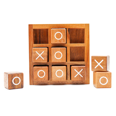 BSIRI XO Blocks (L) Tic Tac Toe Board Games-Ideal for Kids Games, Family Games and Game Night for Adults, Farmhouse Decor for Coffee Table Decor,