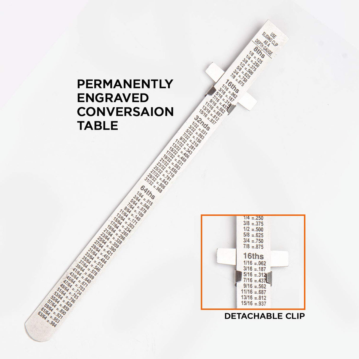 Groz 6-inch Pocket Ruler | Stainless Steel | Imperial & Metric Graduations (01337) Groz