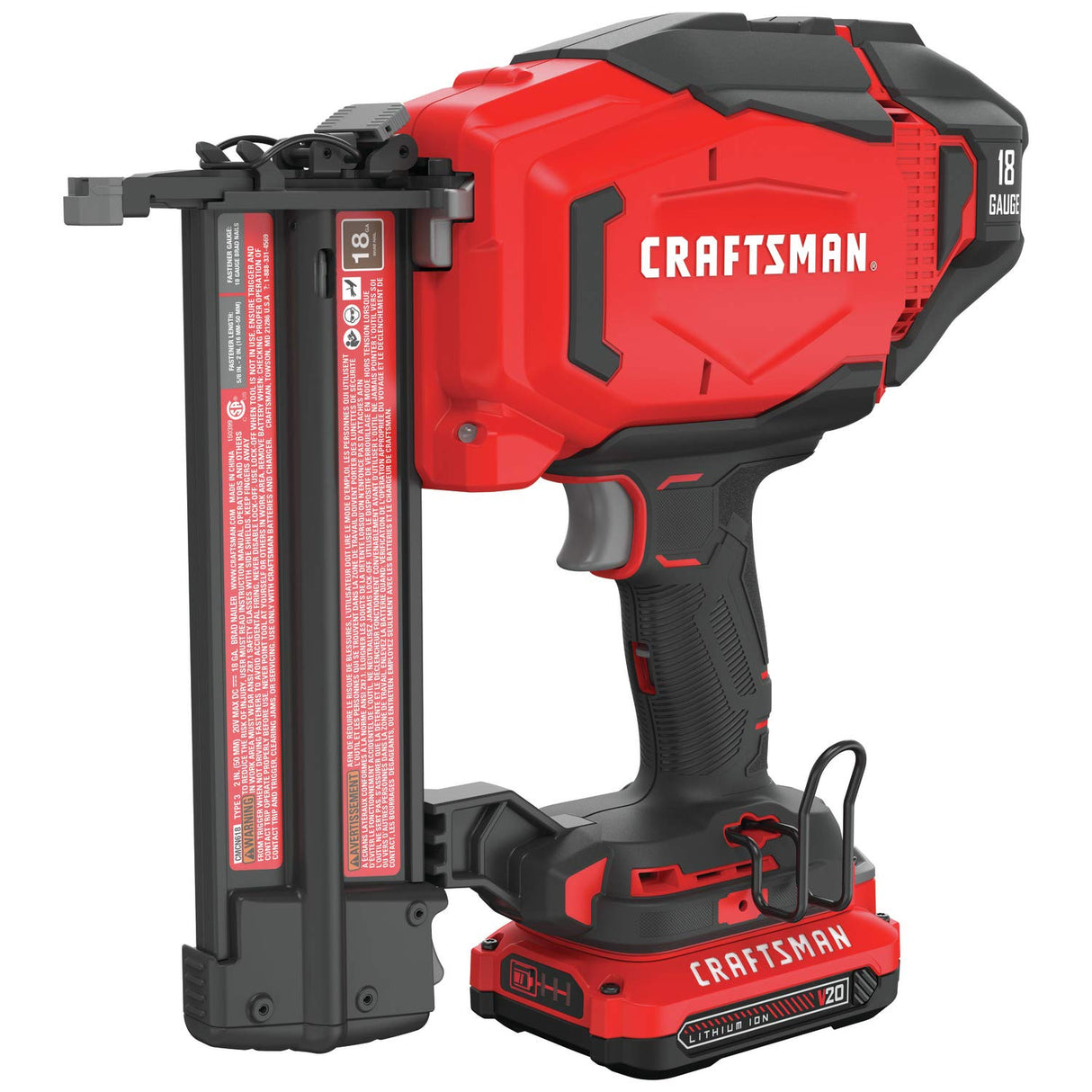 CRAFTSMAN V20 Cordless Brad Nailer Kit, 18GA (CMCN618C1) Craftsman