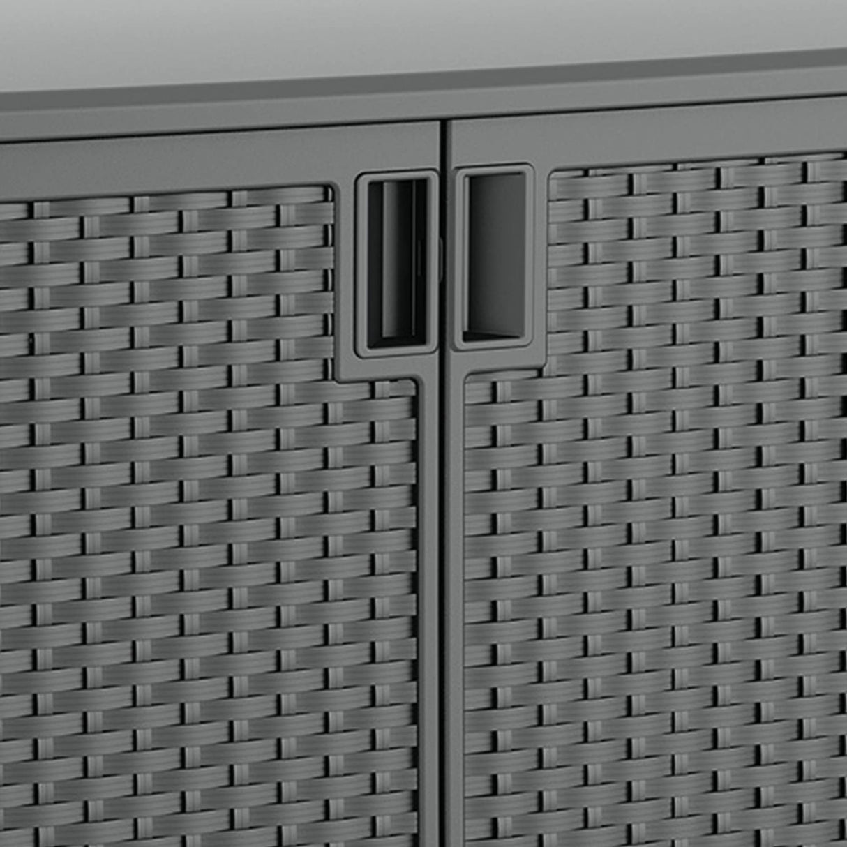 Suncast Outdoor Storage Cabinet with Pad-Lockable Doors, Freestanding Outdoor Patio Storage Unit, 42" W x 23" D x 35.5" H, Cool Gray Suncast