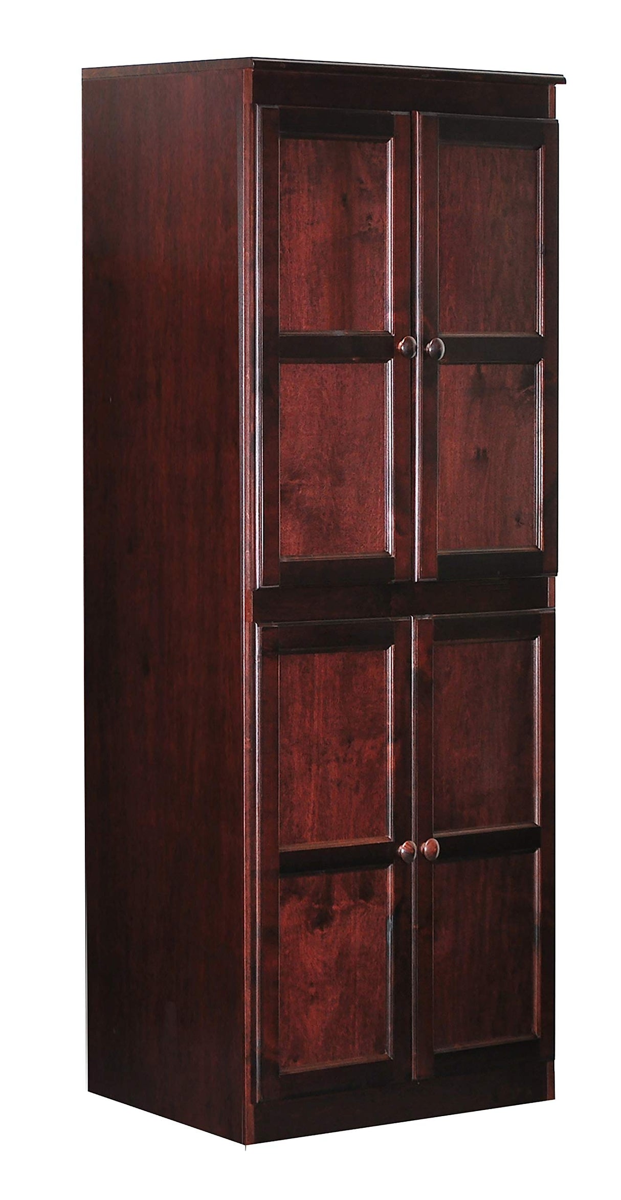 Traditional 72" Wood Storage Cabinet with 5-Shelves in Cherry Concepts In Wood
