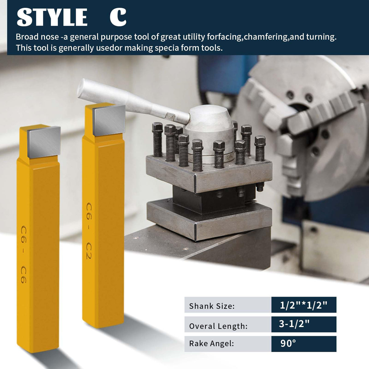 HAowosi 20 pc 1/2"Carbide Tip Tipped Cutter Tool,Metal Lathe Cutting Tools,Lathe Tools Metal Cutting for Metal Lathe Turning, Boring, and Chamfering HAowosi