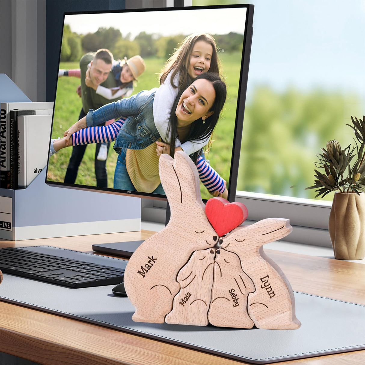 Personalized Wooden Bear Puzzle with 2-8 Names Custom Family Name Puzzle Customized Wooden Puzzle Gifts for Christmas JOBFLY