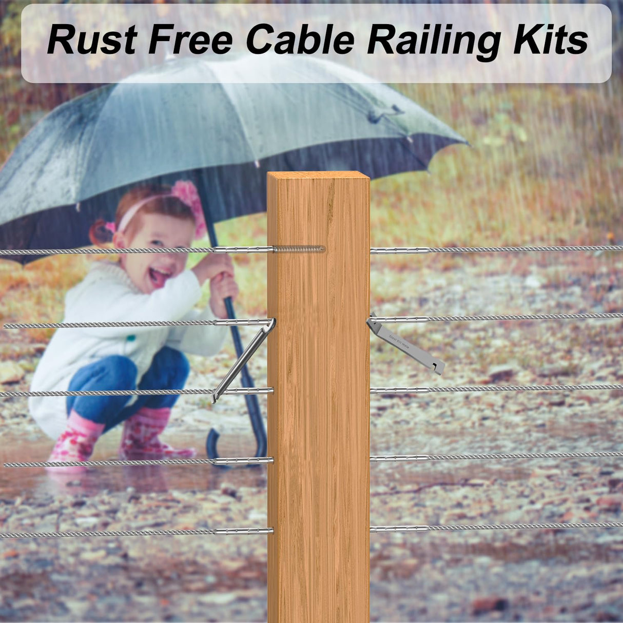 Steel DN Mate 100 Packs T316 Stainless Steel Right&Left Handed Thread Swage Lag Screws for Wood Post of 1/8" Steel Cable Railing Kit, Cable Railing Steel DN Mate