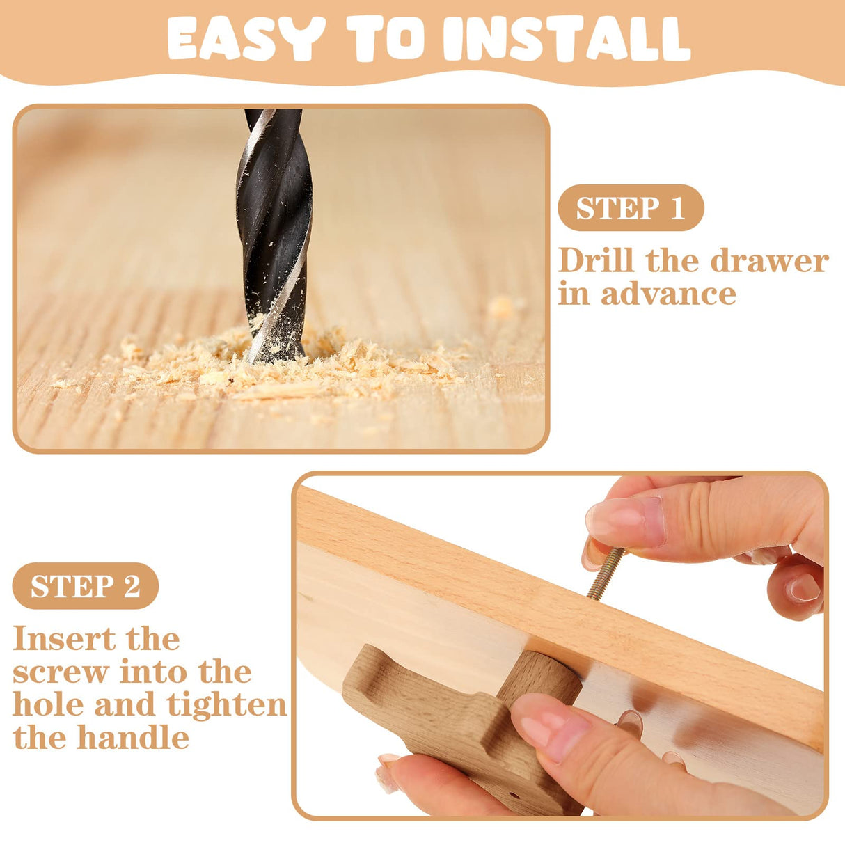 Qunclay Wooden Animal Cabinet Knobs Decorative Wood Dresser Knobs with Screws Dresser Pulls Wood Marine Woodland Animals Knobs Furniture Knobs Qunclay