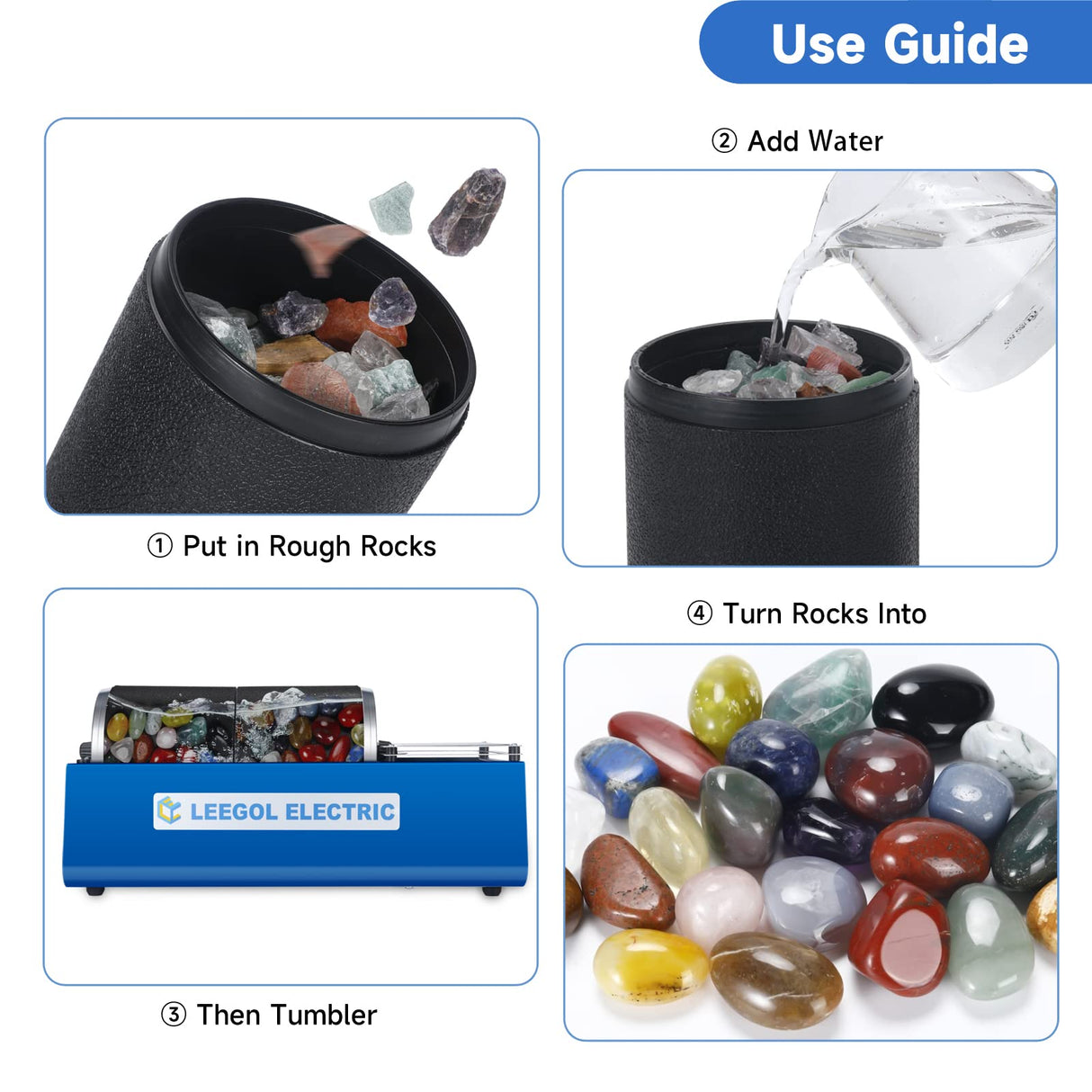 Leegol Electric Rock Tumbler Double Drum 6LB Lapidary Polisher Leegol Electric