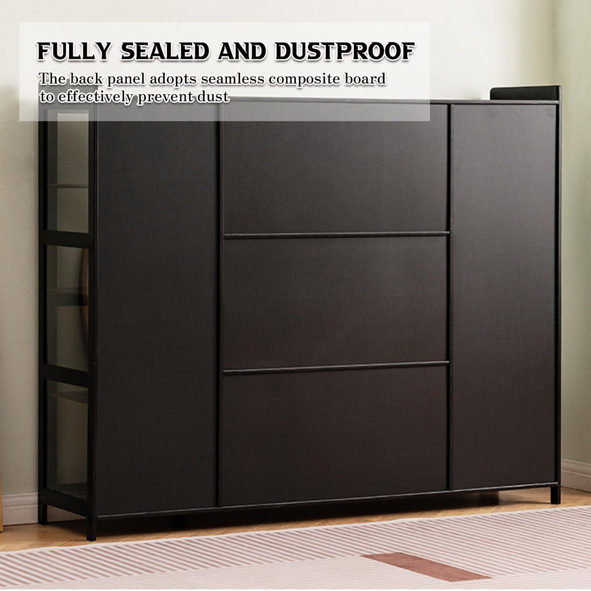 FVTVHEV Display Cabinet, Curio Cabinet with Acrylic Doors, Figures and Curio Collection Display Case, Floor Standing Clear Showcase for Living Room FVTVHEV