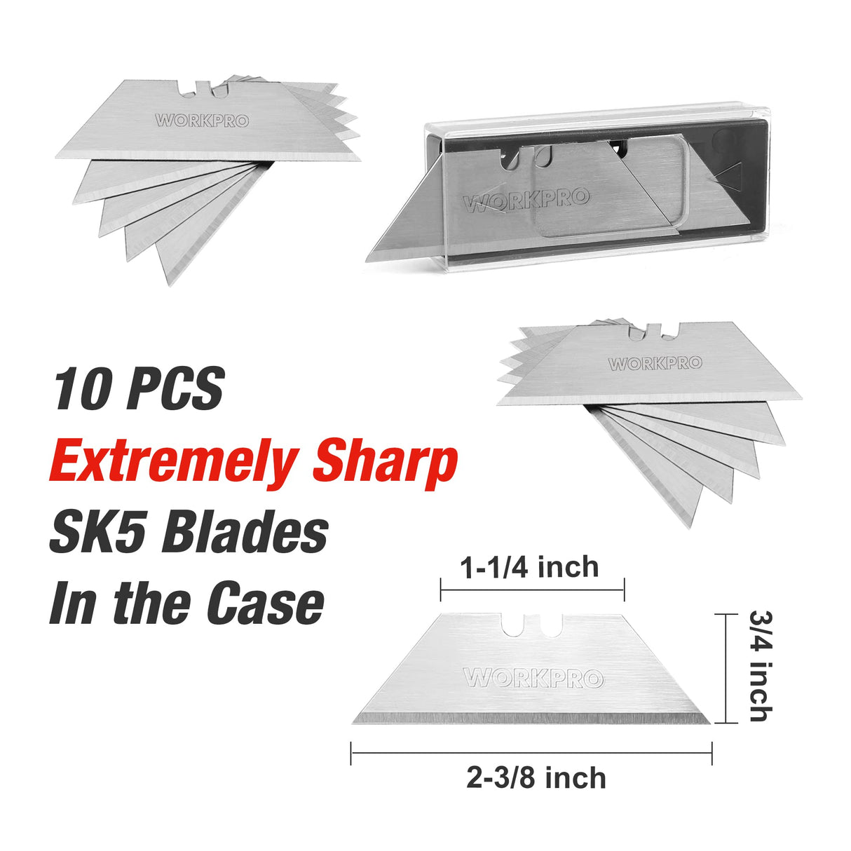 WORKPRO Folding Utility Knife with Belt Clip and Extra 10-piece Blades, Wood Handle Heavy Duty Cutter, Quick-change & Back Lock WORKPRO