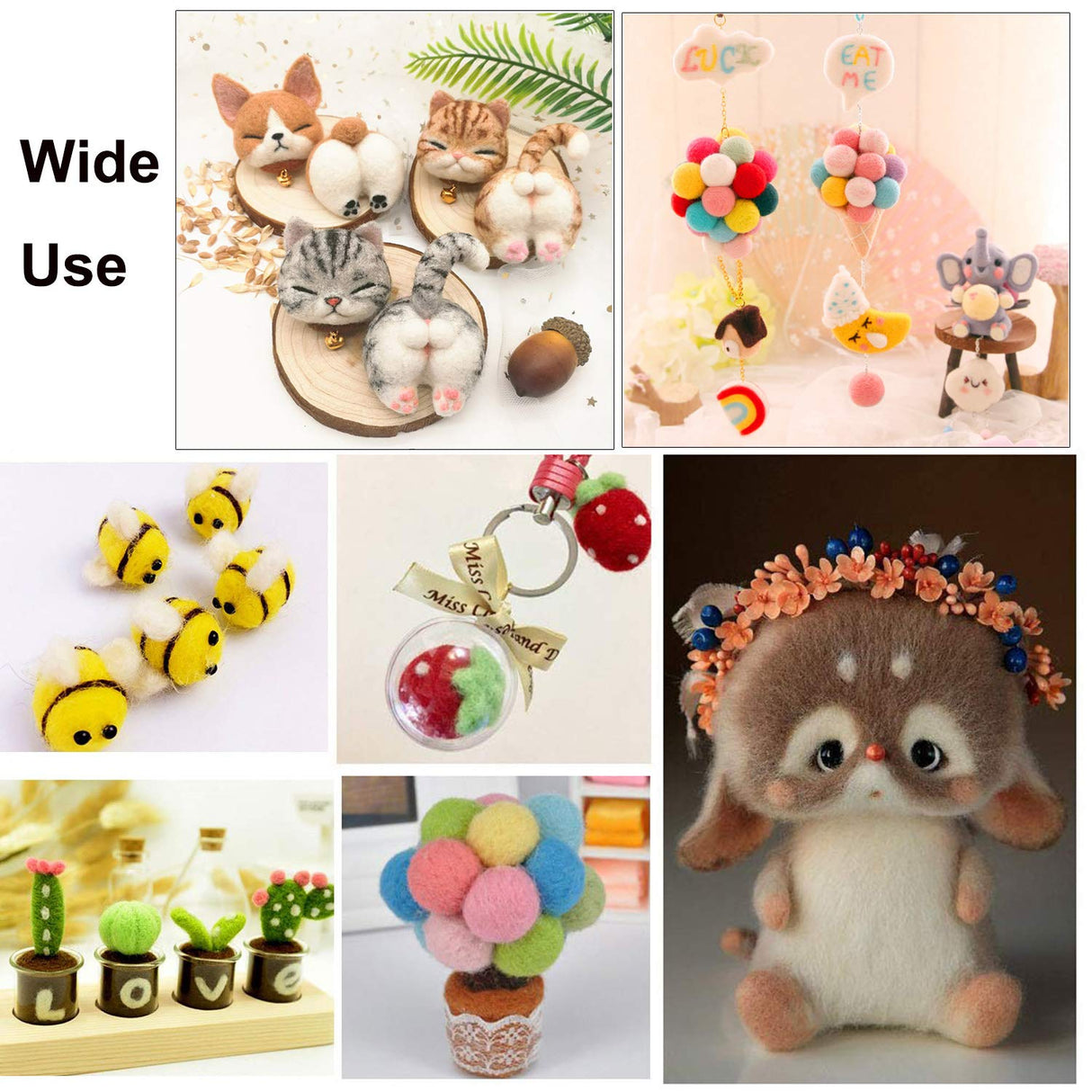 Mayboos Needle Felting Starter Kit,Wool Roving 40 Colors Set, Wool Felt Tools with Instruction Included for Felted Animal Needle Felting Supplies Mayboos