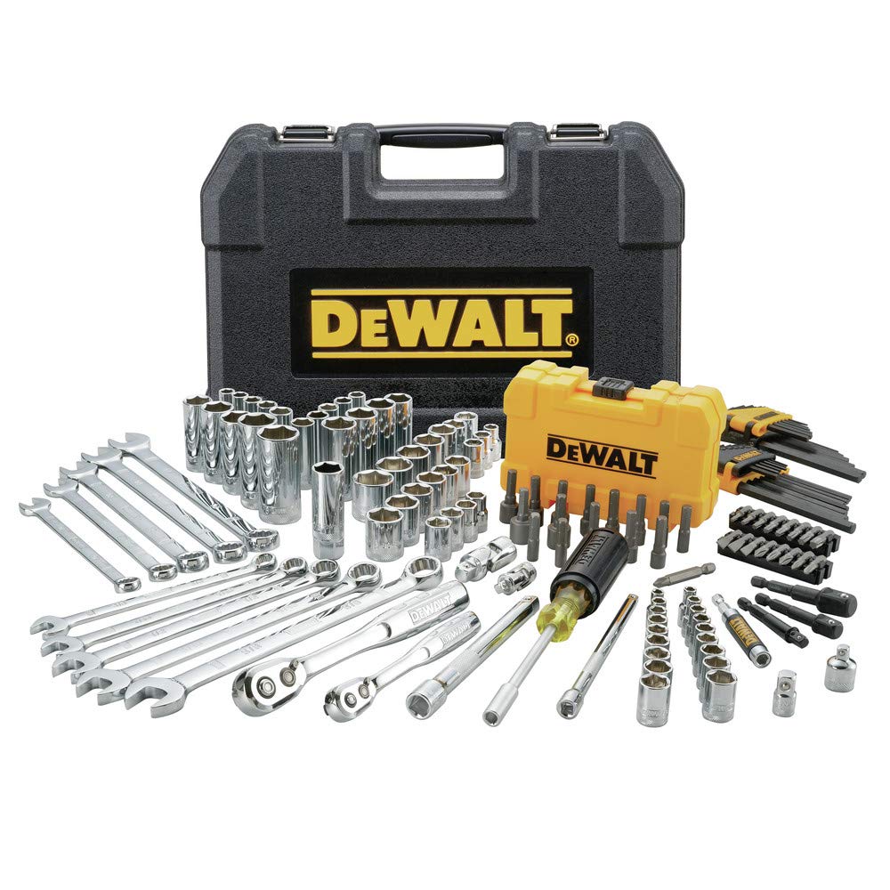 DEWALT Mechanics Tools Kit and Socket Set, 142-Piece, 1/4 & 3/8" Drive, MM/SAE (DWMT73802) DEWALT