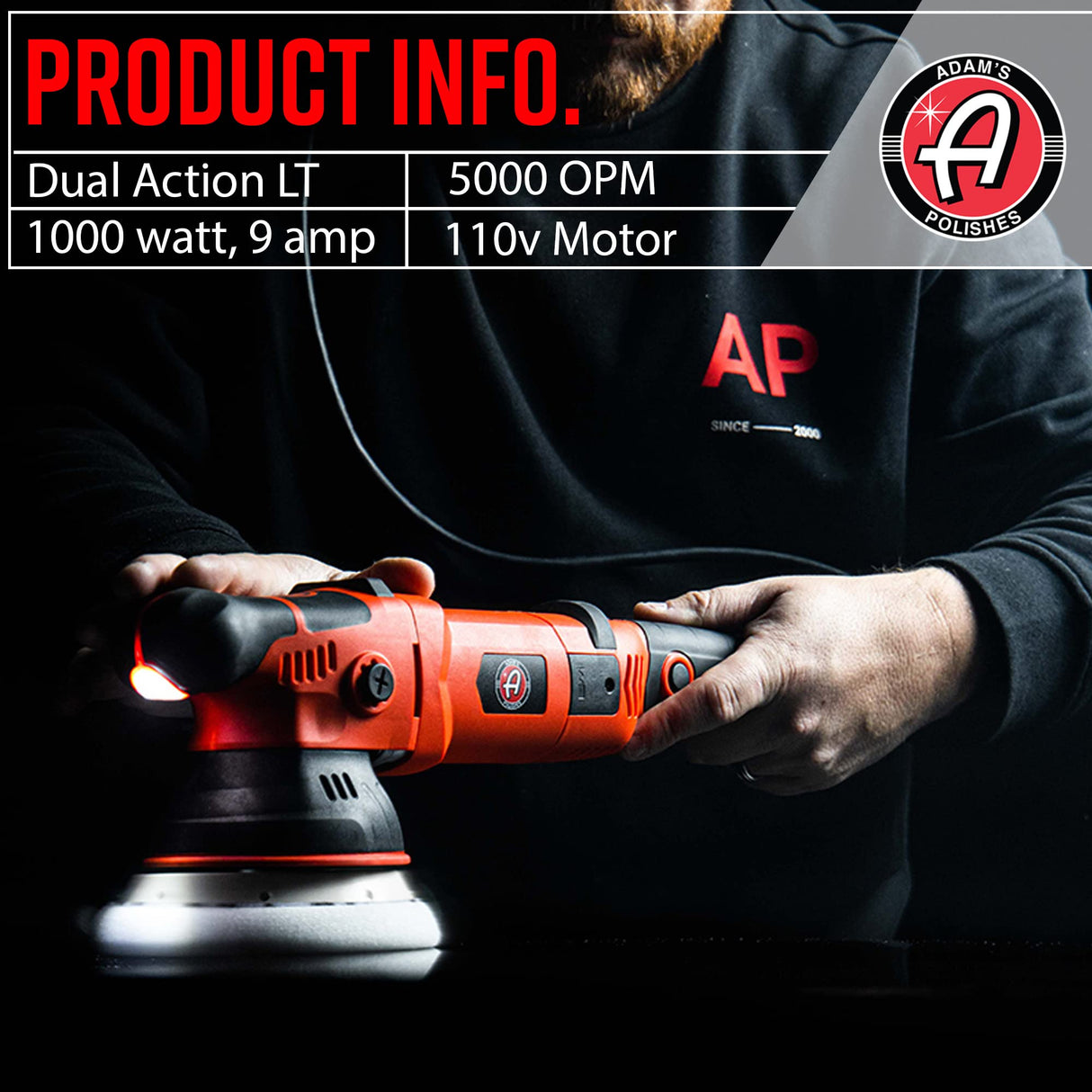 Adam's Polishes SK Pro 15mm Car Polisher - Professional Buffer Polisher For Car Detailing | Use W/Car Polish, Polishing Compound, or Car Scratch Adam's Polishes