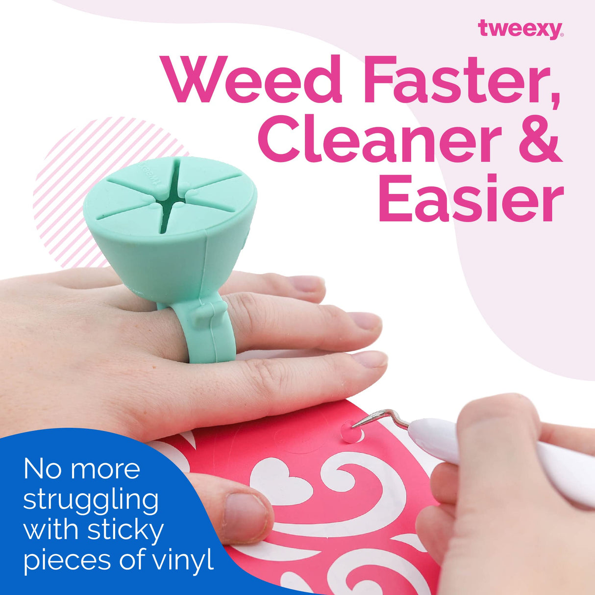 tweexy Craft Vinyl Weeding Scrap Collector Ring | Weeding Tools for Vinyl Heat Transfer, HTV Crafting & Adhesive Paper Sheets Holder | Portable Heat tweexy
