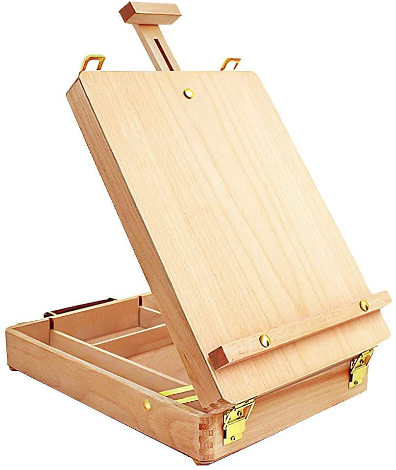 Premium Sketchbox Desktop Art Easel, Tabletop, Wooden for Painting, Student, Artist, Beginner WoodArtSupply