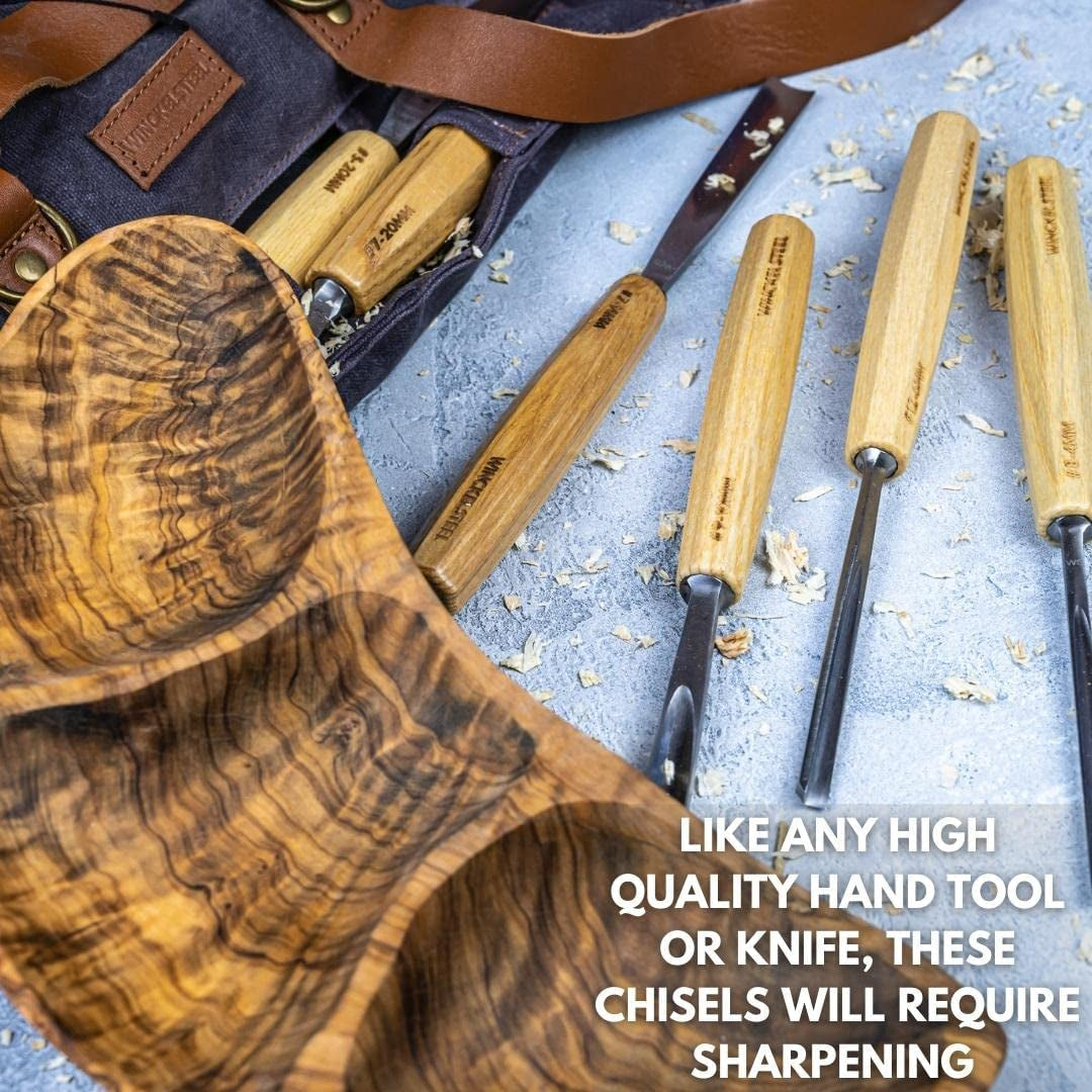 Wood Carving Tools Set of 12 Wood Chisels - Glides through Wood like Butter - Quality Carving Tools Chisel Set for All Skill Levels, Woodworking WoodArtSupply
