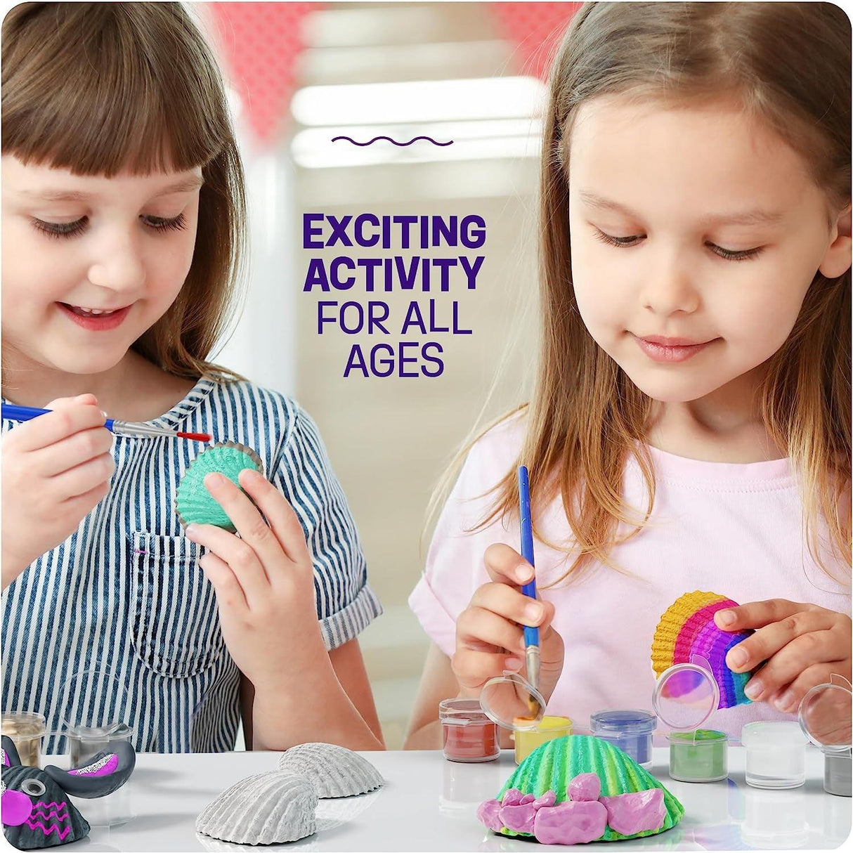 Kids Sea Shell Painting Kit - Arts & Crafts Gifts for Boys and Girls Ages 4-12 - Craft Activities Kits WoodArtSupply