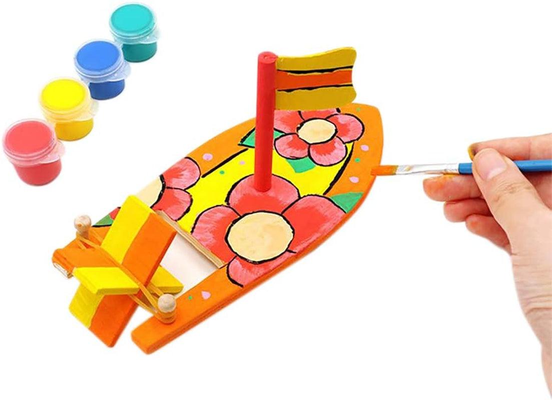 6 Pack DIY Wood Boat Model Wooden Sailboat Craft Wooden Boat Model Kits WoodArtSupply