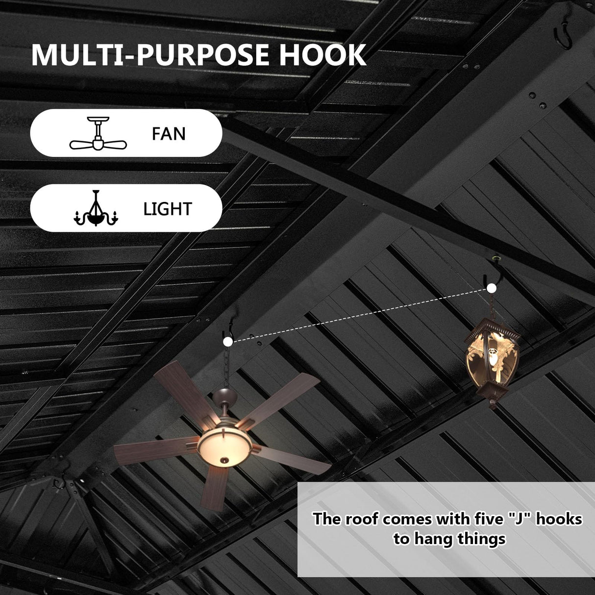 Aoxun 12' X 20' Hardtop Gazebo, Galvanized Steel Double Top, Aluminum Metal Gazebo with Curtains and Netting, Permanent Gazebo Pavilion for Wedding, Aoxun