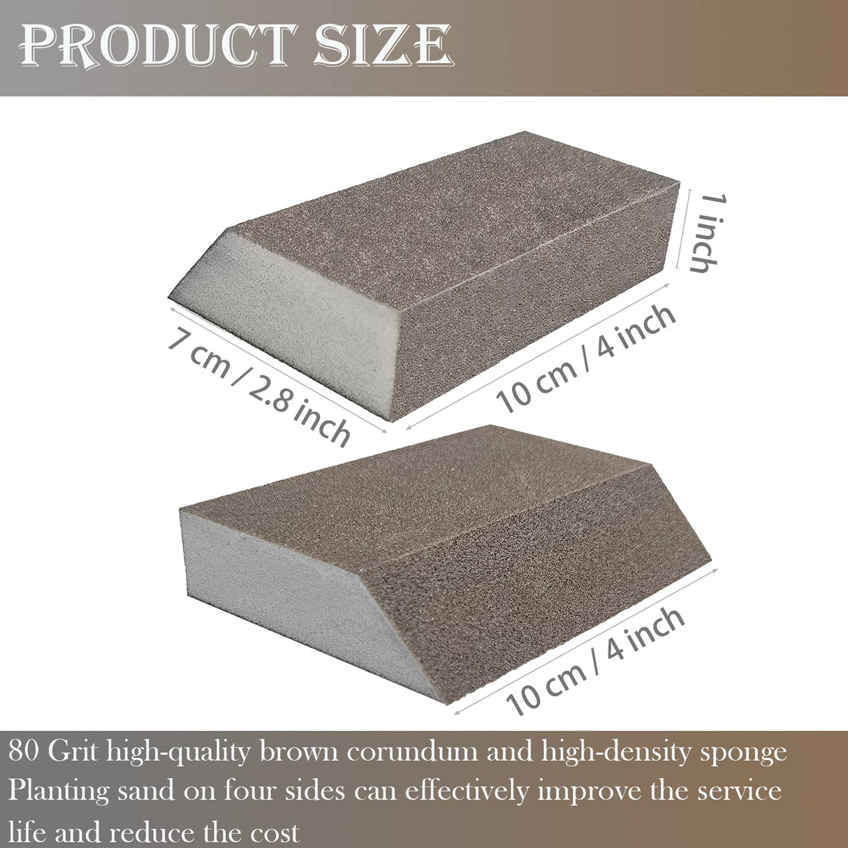 SACKORANGE 6 Pack Sanding Sponge, 80 Grit Sanding Blocks Assortment,Washable and Reusable for Wood Drywall Metal Home (80 Grit) SACKORANGE