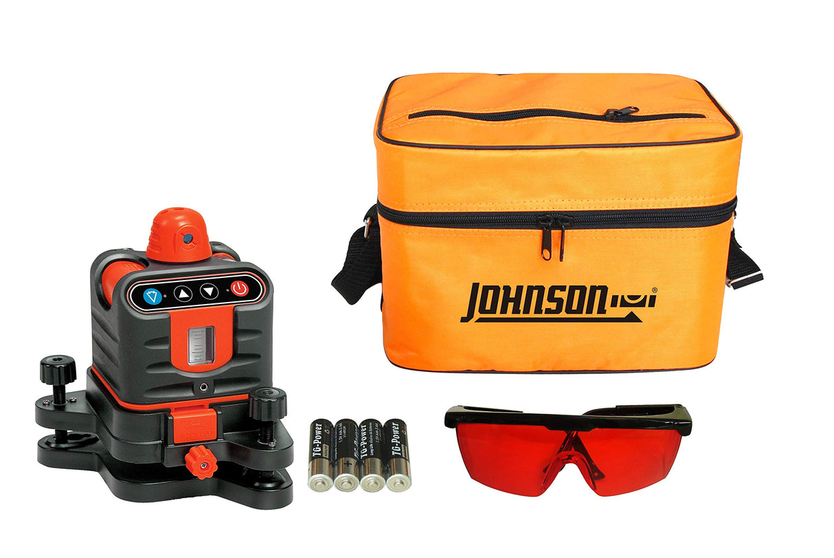 Johnson Level & Tool 40-6502 Manual-Leveling Rotary Laser, Red, 1 Laser, Large Johnson