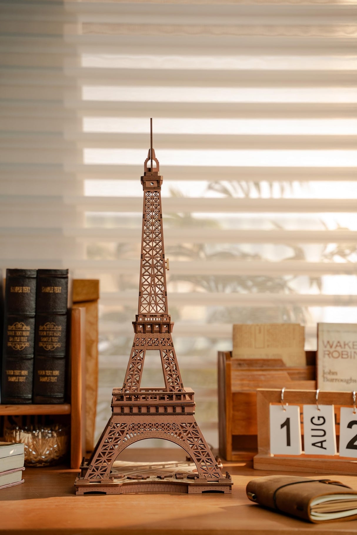 ROBOTIME 3D Puzzle for Adults DIY Model Building Kit with LED Light Wooden Eiffel Tower Craft Kit Architecture Toy Set Brain Teaser Gifts for Kids ROBOTIME