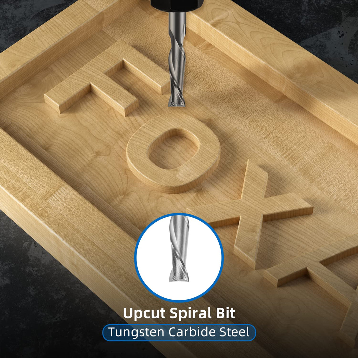 FoxAlien 1/4" Shank CNC Router Bit Essential Kit Includes 1/4" ER11 Collet, V-bit, End Mills, Chamfering Bit for Woodworking MDF Resin Carving FoxAlien