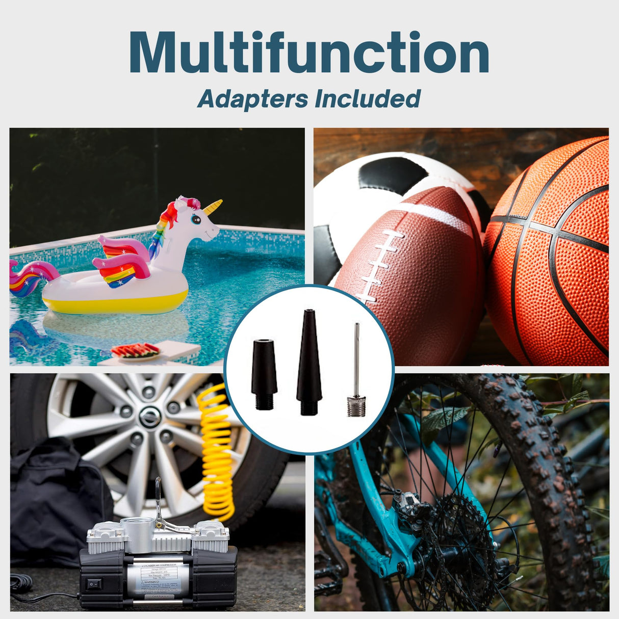 Asani 12V Air Compressor - Portable & Compact Tire Pump, 150 PSI Heavy-Duty Double Cylinder Tire Inflator with LED Flashlight, Ideal for SUVs, Asani