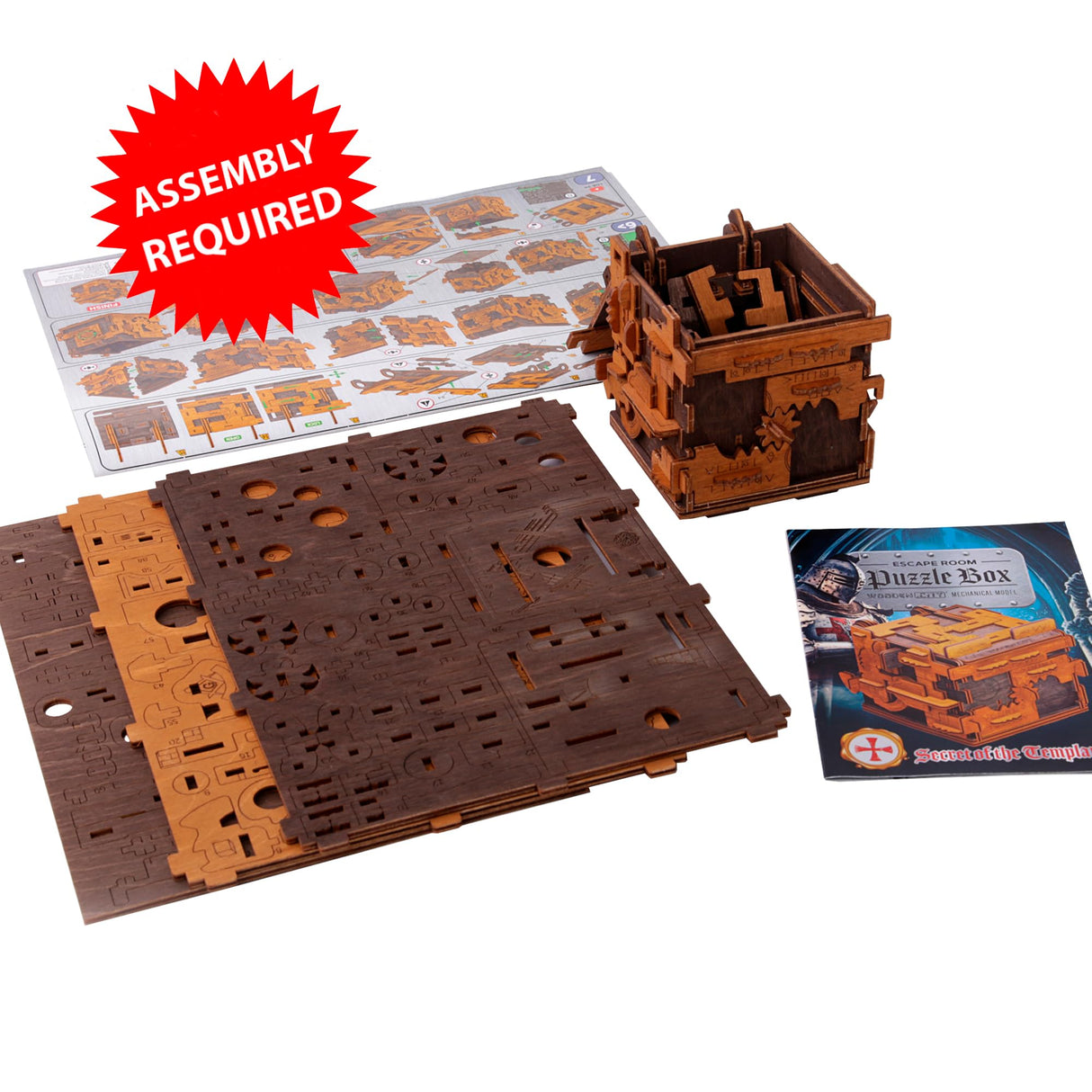 WOODEN.CITY Challenging Escape Room Puzzle Box - Hard Puzzle Box - Cluebox Escape Puzzle - Difficult Puzzle Box - 3D Escape Room Puzzle - Brain WOODEN.CITY