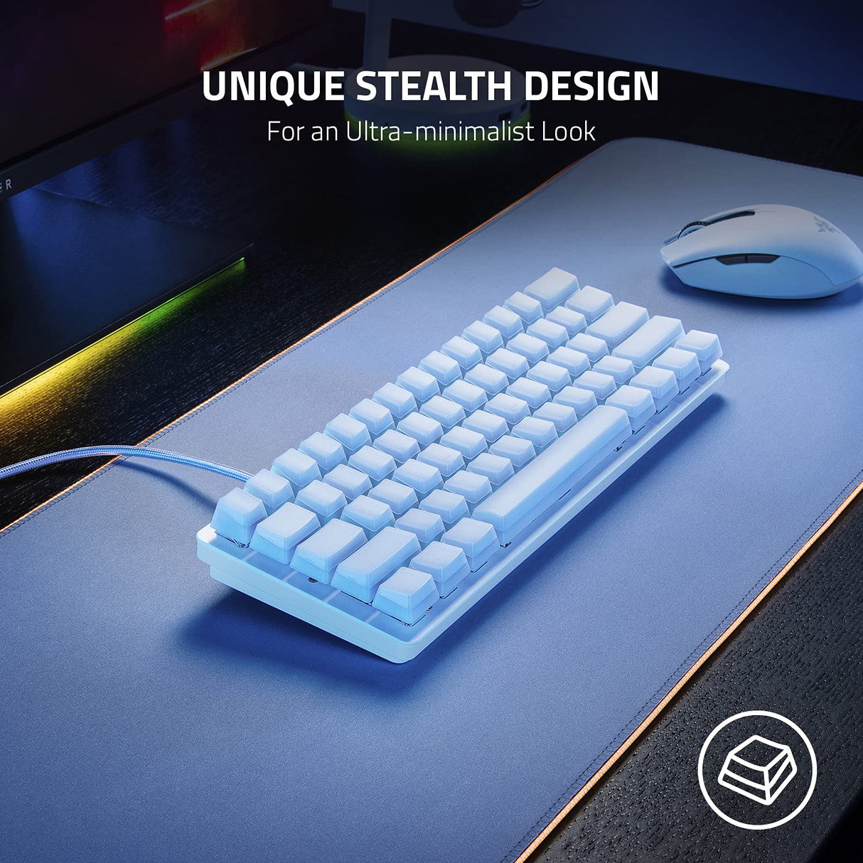 Razer Phantom Keycap Upgrade Set: Unique Stealth Design - Translucent Sides - Bottom-Lasered Legends - Keycap Removal Tools & Stablizers - Universal Razer