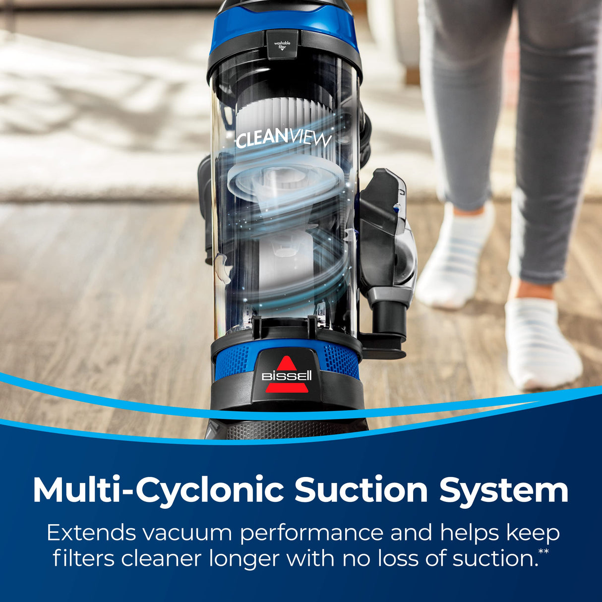 BISSELL CleanView Upright Bagless Vacuum Cleaner with Active Wand, 3536,Black/Cobalt Blue Bissell