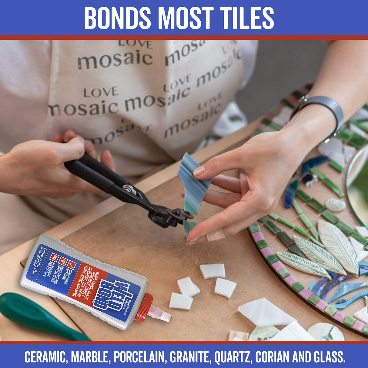 Weldbond Non-Toxic Multi-Surface Glue That Bonds Most Anything! Use as Wood Glue or for Glass Mosaic Ceramic Pottery Craft Tile Porcelaine Stone Weldbond