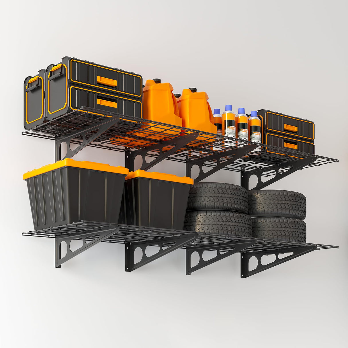 eShelf 2x6 ft Garage Shelving, 2-Pack Wall-Mounted Shelves for Garage, Kitchen, Pantry Storage, 800 lbs Total Load Capacity Gargae Wall Shelving, eShelf