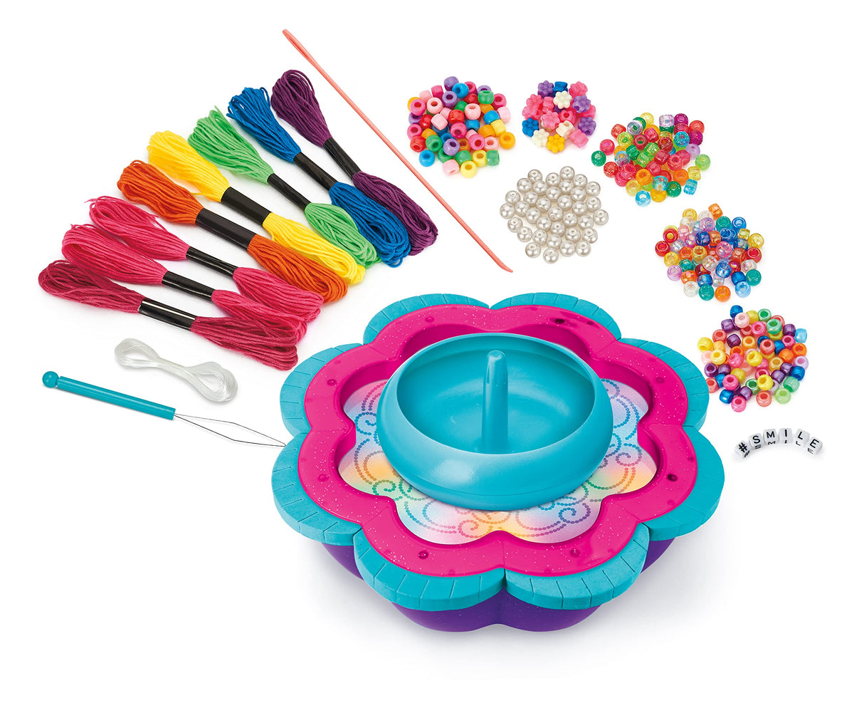 CRA-Z-Art Shimmer ‘N Sparkle 2-in-1 Spin & Bead Friendship Studio Bracelet Maker, Ages 8 and up Shimmer and Sparkle