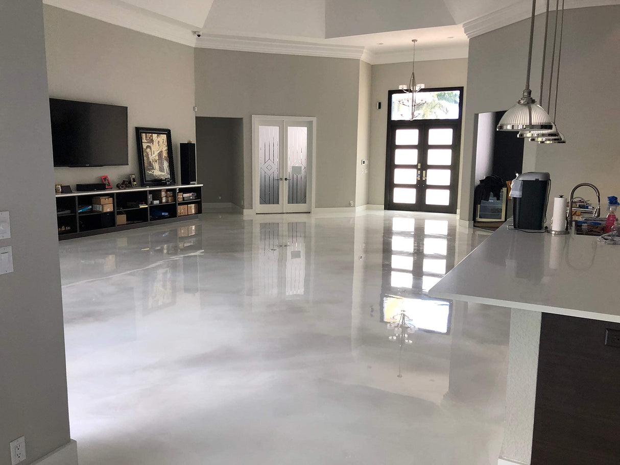 Clear Epoxy Resin Coating for Floors & Counter Tops, 100% Solids, Self Leveling - 3 Gallon Kit & 18in Roller Master Protective Coatings