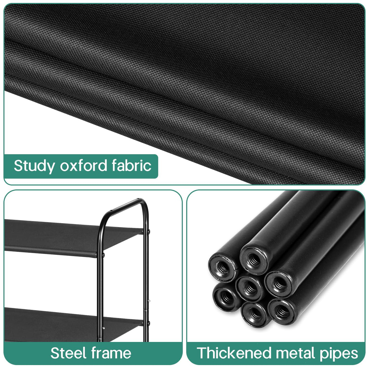 AOODA Long 3 Tier Shoe Rack for Closet Entryway, Stackable Wide Shoe Storage Organizer Holds 24 Pairs Shoe Rack Shelf for Bedroom, Floor, Garage, AOODA