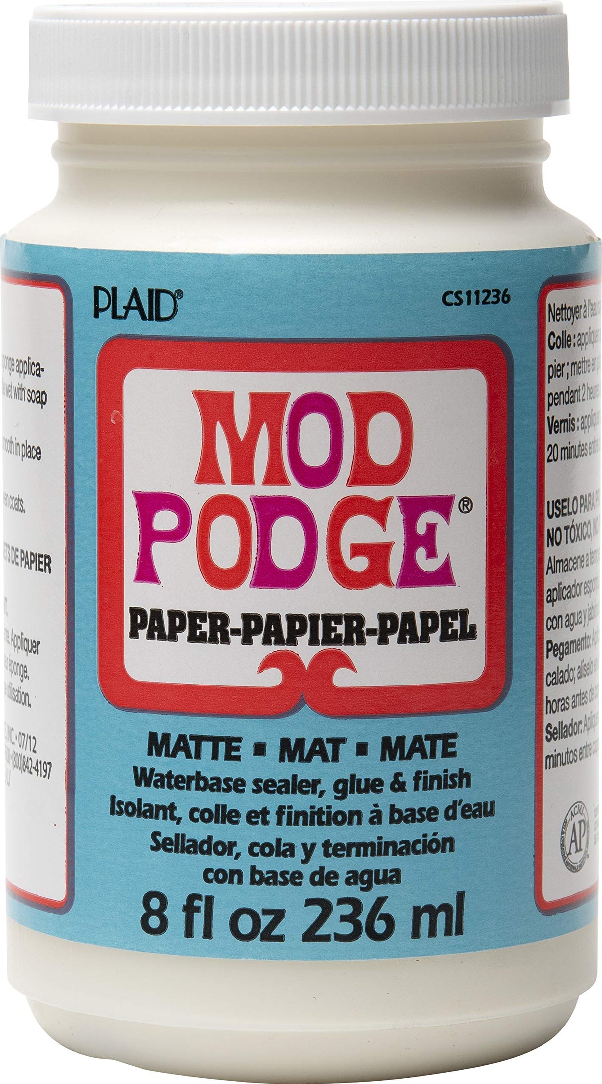 Mod Podge Waterbase Sealer, Glue and Finish for Paper (8-Ounce), CS11236 Matte Finish Mod Podge