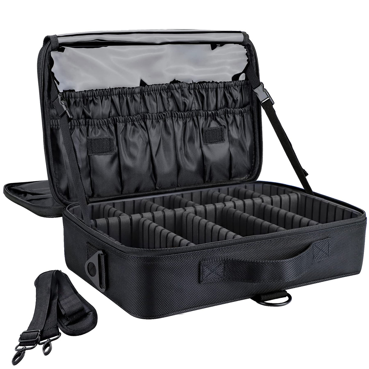 gzcz Travel Makeup Train Case 13.5 Inches Professional Makeup Bag Portable Cosmetic Case Organizer Brush Artist Storage Bag With Adjustable Dividers gzcz