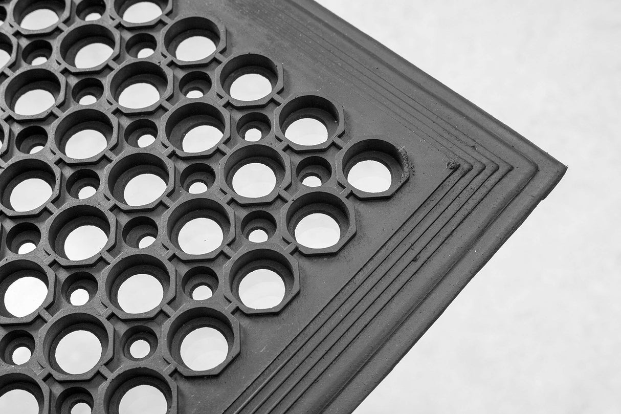 IRONGATE Rubber Doormat - 2 Pack Non Slip Anti Fatigue Indoor Outdoor Floor Mat - Heavy Duty Commercial Grade Entryway Drainage Mat - Ramp Tile Pool IRONGATE