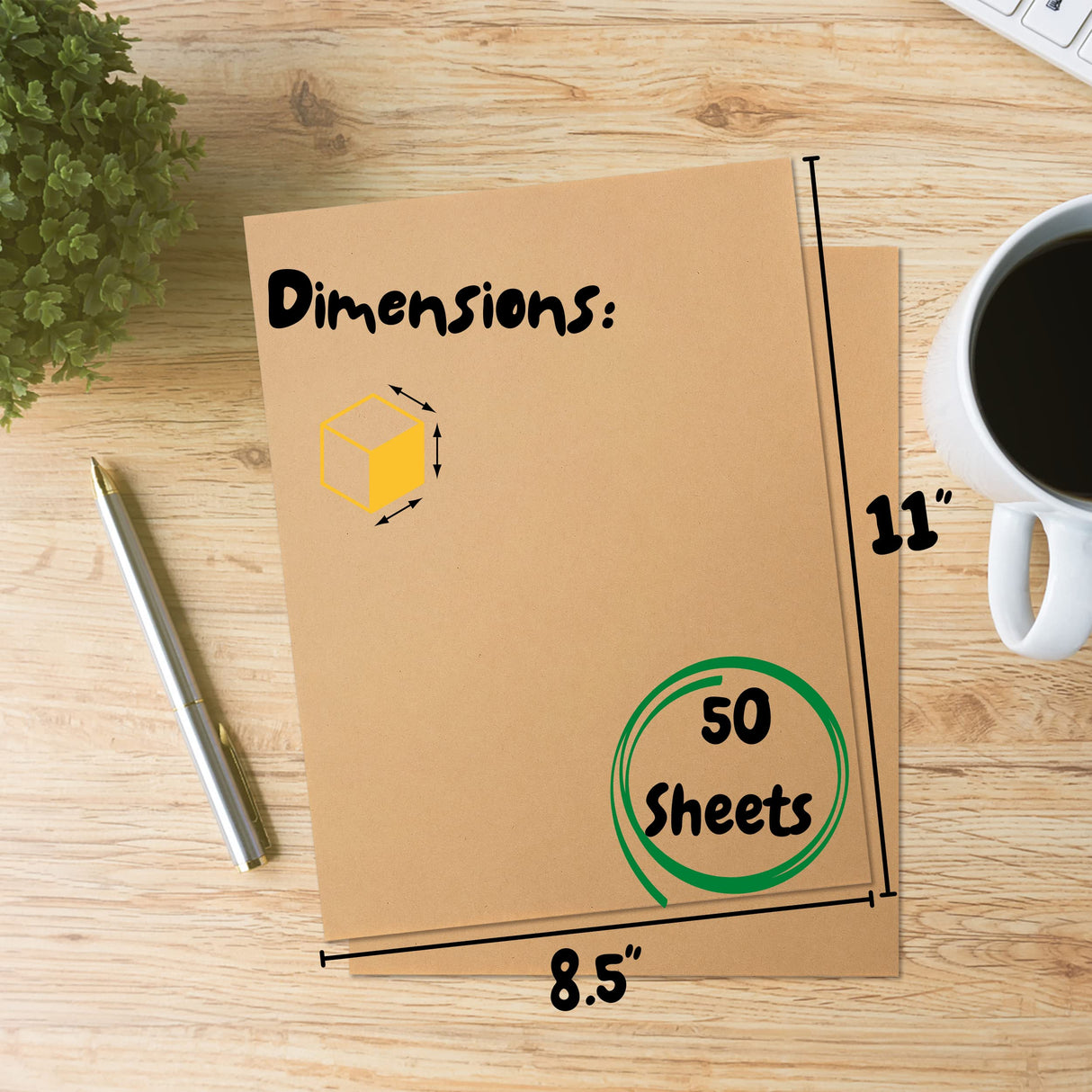 Mr. Pen- Kraft Paper Sheets, 50 Pack, 8.5 x 11", Kraft Paper, Brown Craft Paper, Craft Paper Sheets, Brown Printer Paper, Kraft Stationary Paper Mr. Pen