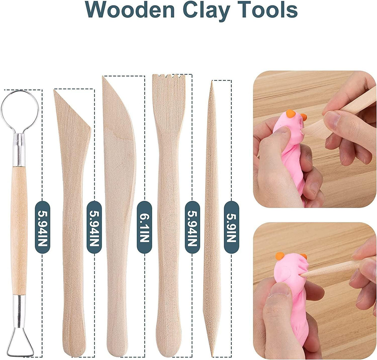 Clay Tools Kit, 24 PCS Polymer Clay Tools, Ceramics Clay Sculpting Tools Kits WoodArtSupply
