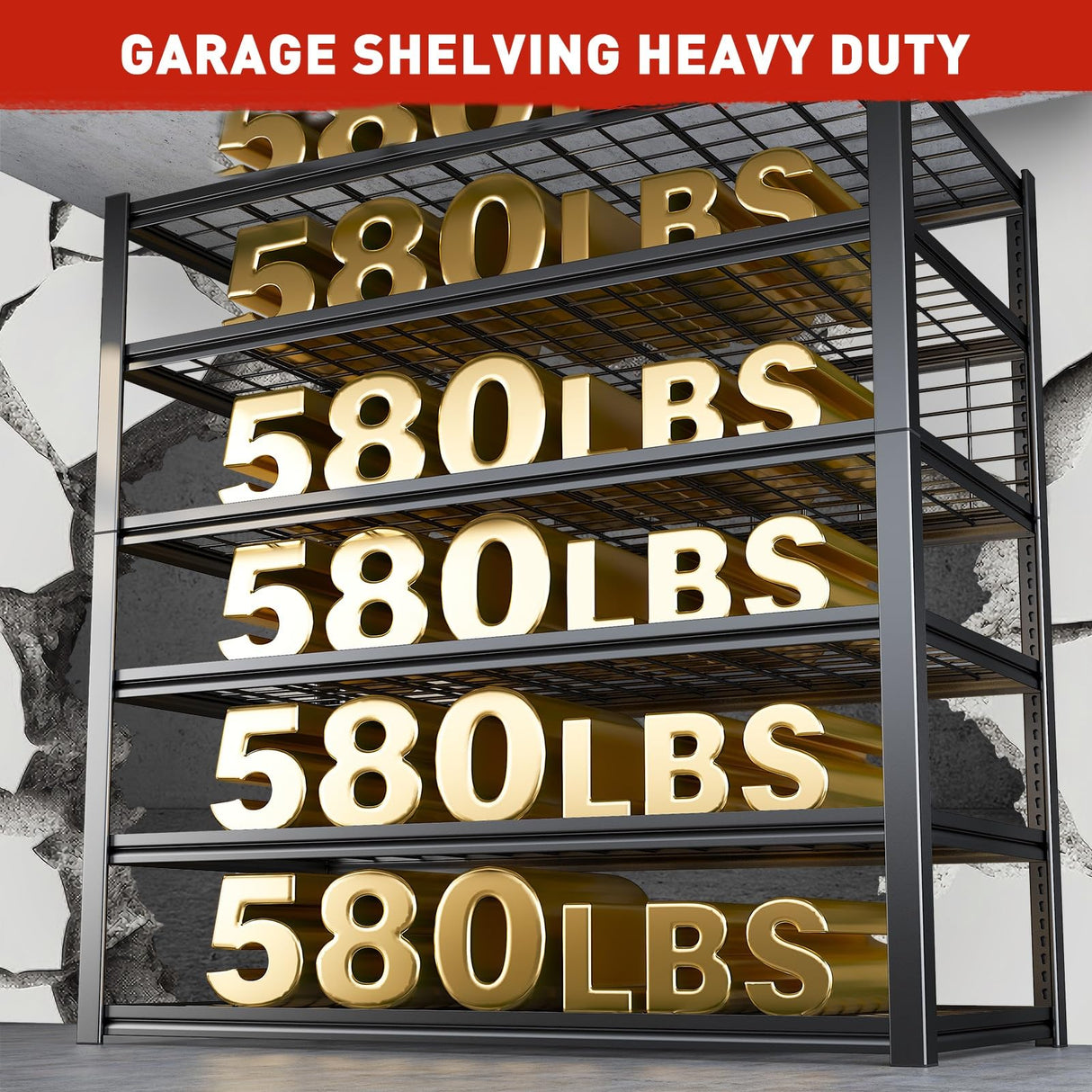 REIBII 84" H Garage Shelving, 6-Tier Garage Storage Shelves Heavy Duty Shelving Loads 3500LBS, 48" W Adjustable Garage Shelves Metal Shelving Storage REIBII