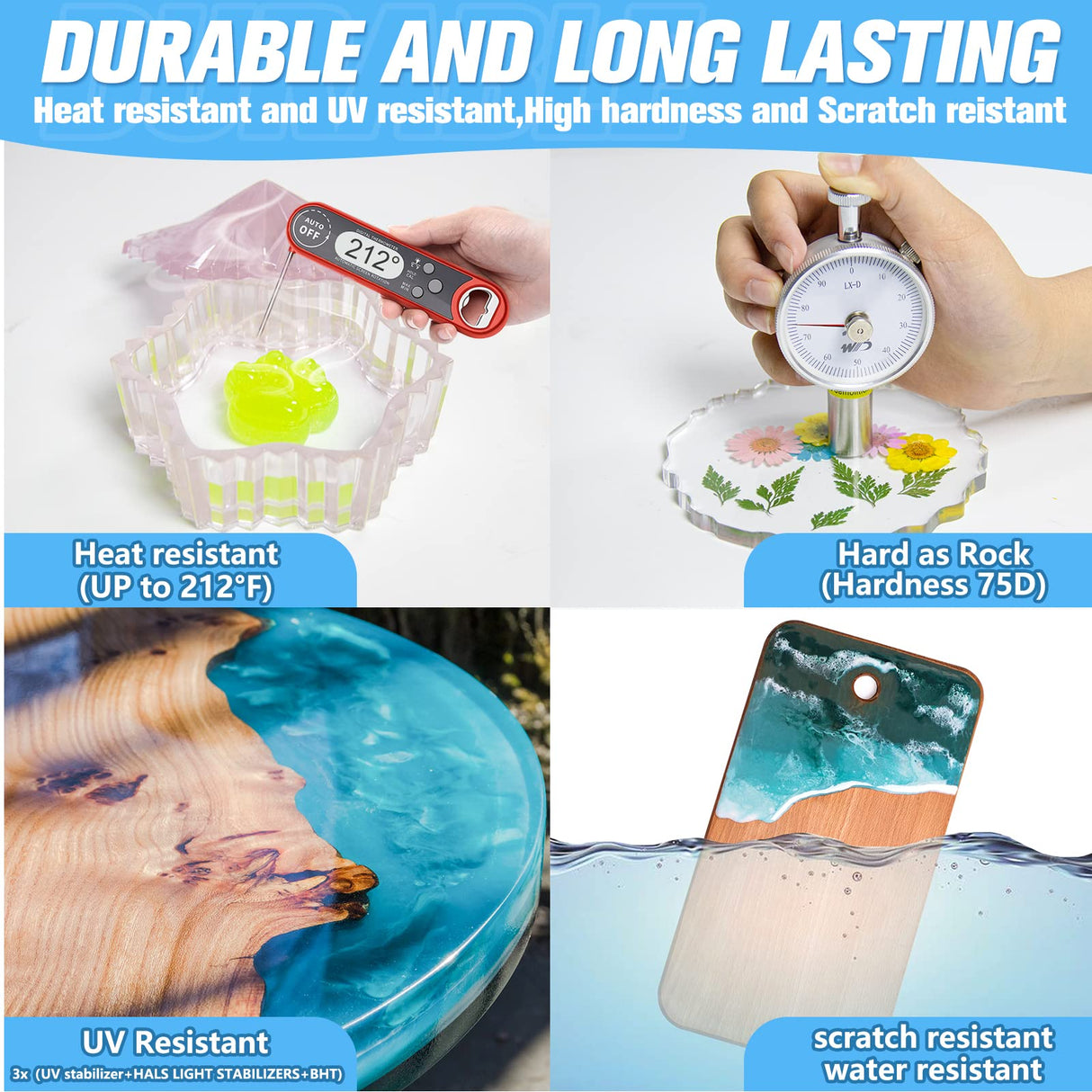 Teexpert Epoxy Resin Crystal Clear: 68oz Epoxy Resin kit 3X Yellowing Resistant Fast Curing for Casting Coating Art DIY Craft Jewelry Wood Table - 2 Teexpert