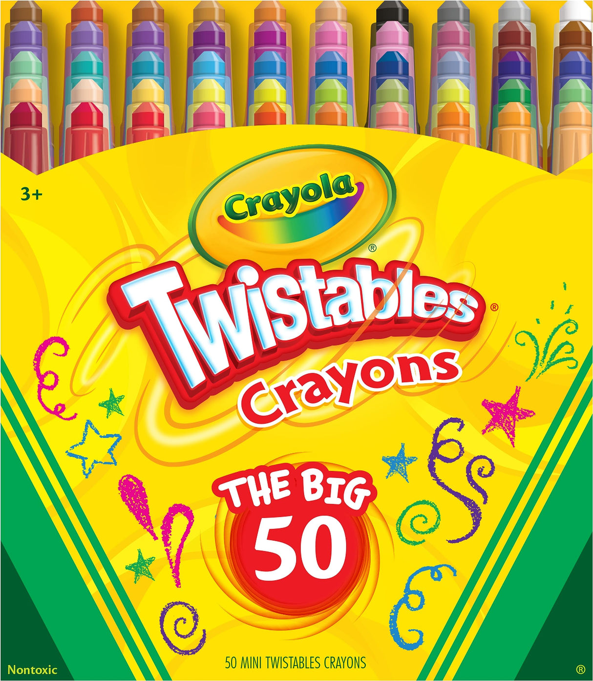 Crayola Mini Twistables Crayons (50 Ct), Kids Art Supplies, Unique Gifts for Kids, Stocking Stuffers, Crayons for Toddlers, 3+ Crayola