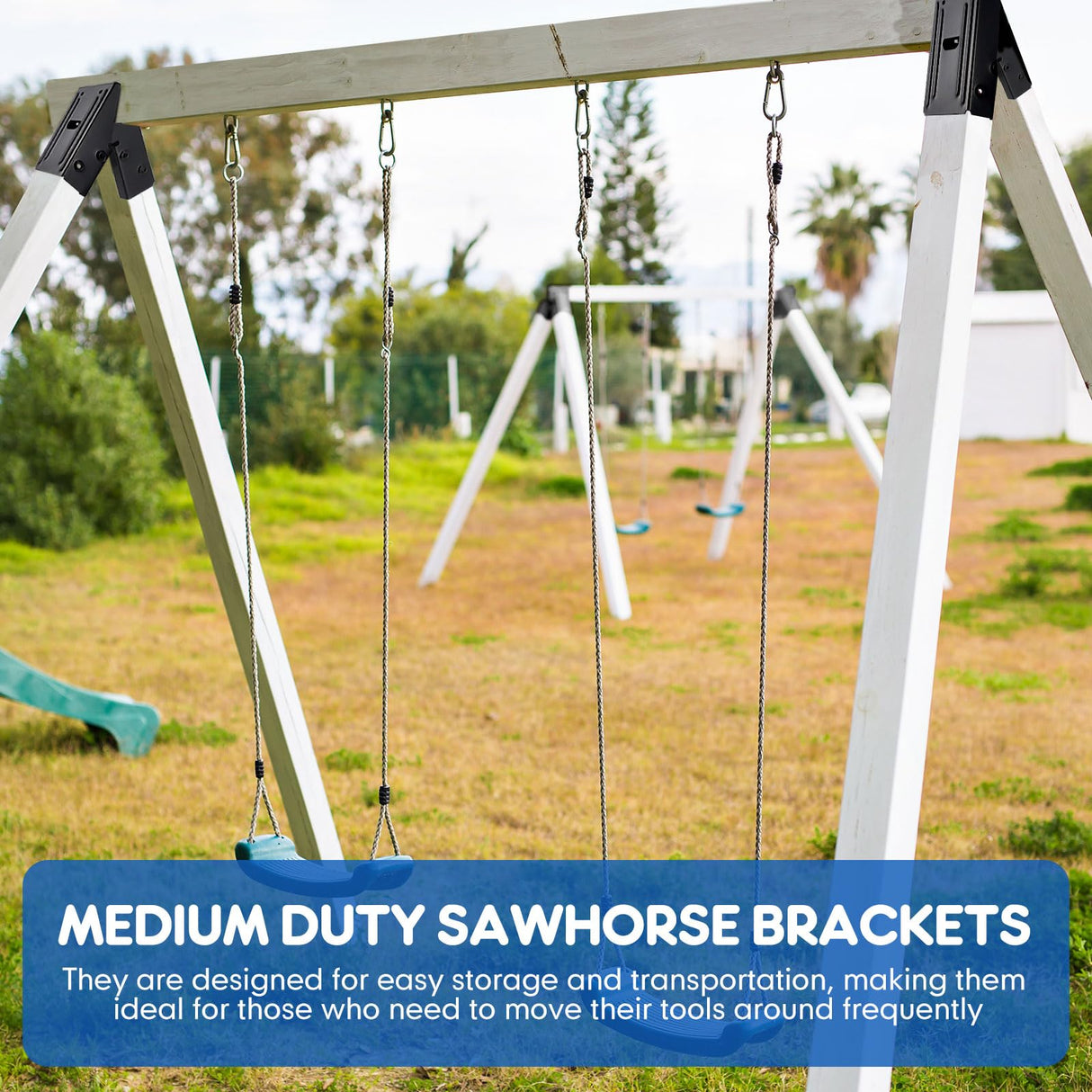 Gisafai 4 Pieces Steel Sawhorse Brackets with 220lb / 100kg Capacity (One Pair), Easy to Use Saw Horses Brackets Metal Brackets for Compact Storage, Gisafai